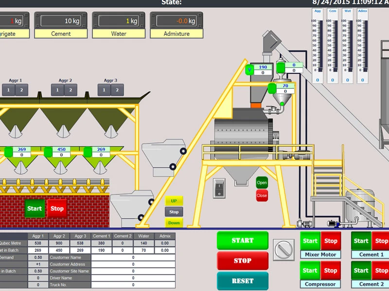 Automatic Concrete Batching Plant Control Screen Automatic concrete batching plant control screen for recipe sequencing and production monitoring
